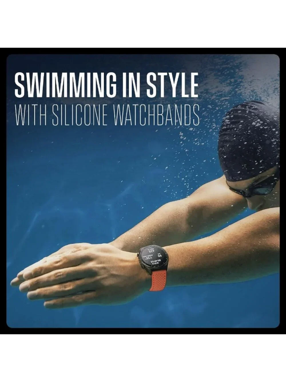 Sporty Soft Silicone Adjustable Watch Band - Waterproof Quick Release Strap for